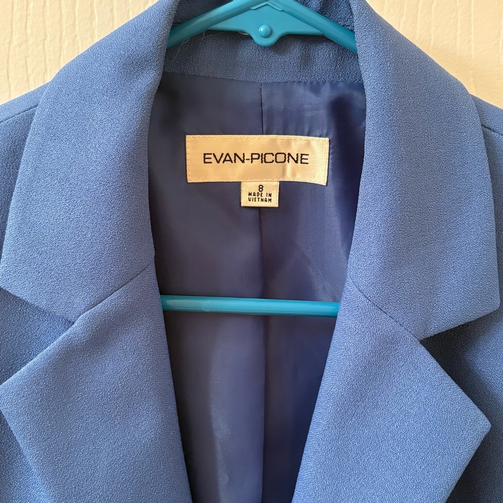 Evan-Picone Women’s  Size 8 Blue Lined Classic Blazer Dark Blue Pre Owned